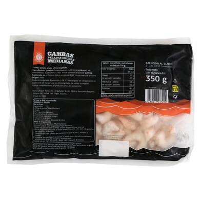 Gambas peladas medianas 70/90 piezas Mari Marinera de Dia bolsa 350 g-1 Gambas peladas medianas 70/90 piezas Mari Marinera de Dia bolsa 350 g-1