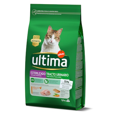 Alimento para gatos esterilizados y tracto urinario con pollo Ultima bolsa 1.5 Kg-0