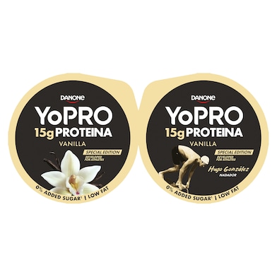 Yogur sabor vainilla desnatado enriquecido con proteínas Yopro pack 2 x 160 g-0