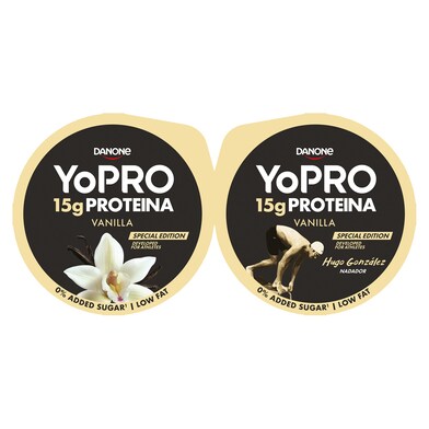 Yogur sabor vainilla desnatado enriquecido con proteínas Yopro pack 2 x 160 g-0