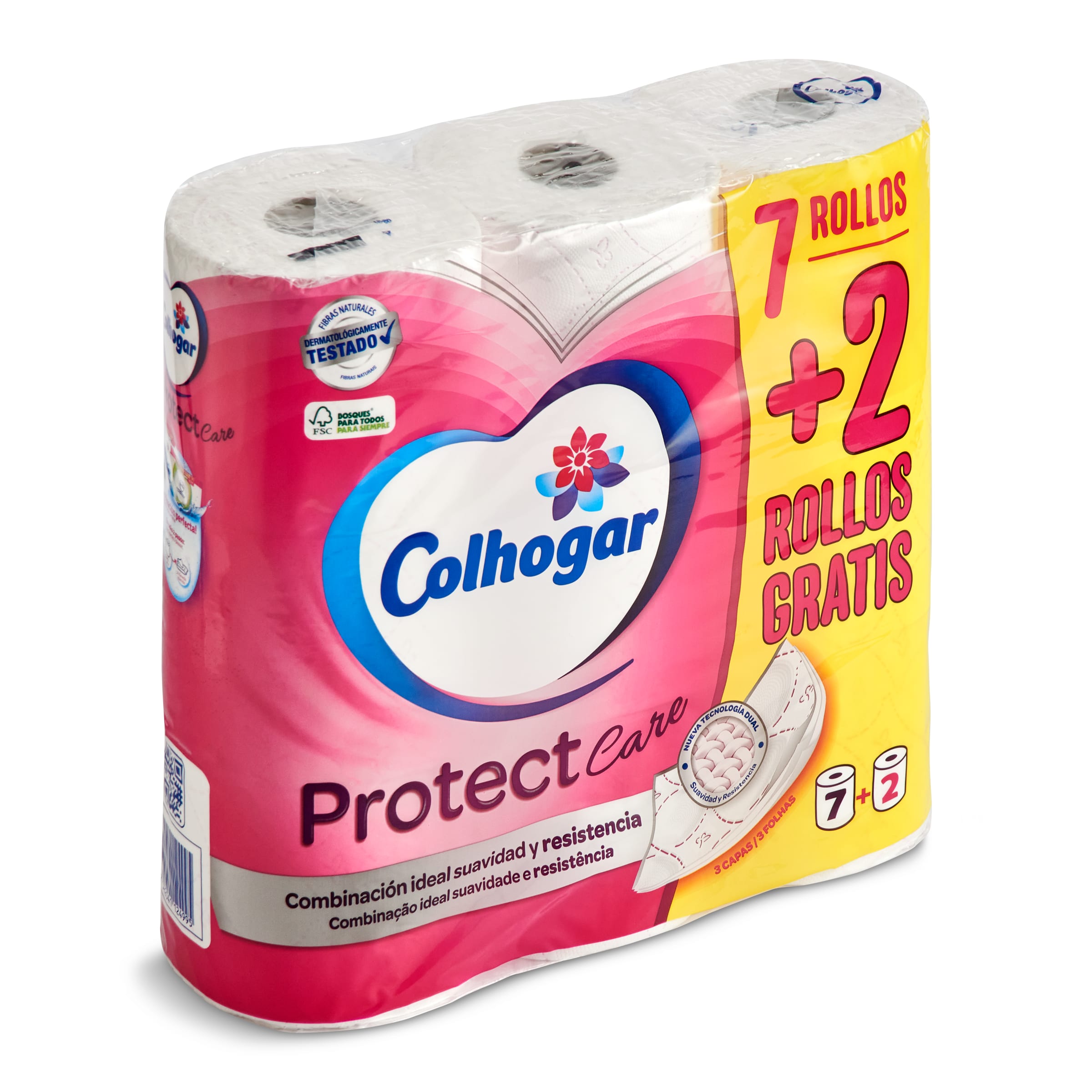 Papel higiénico 3 capas Colhogar Protect Care 18 rollos