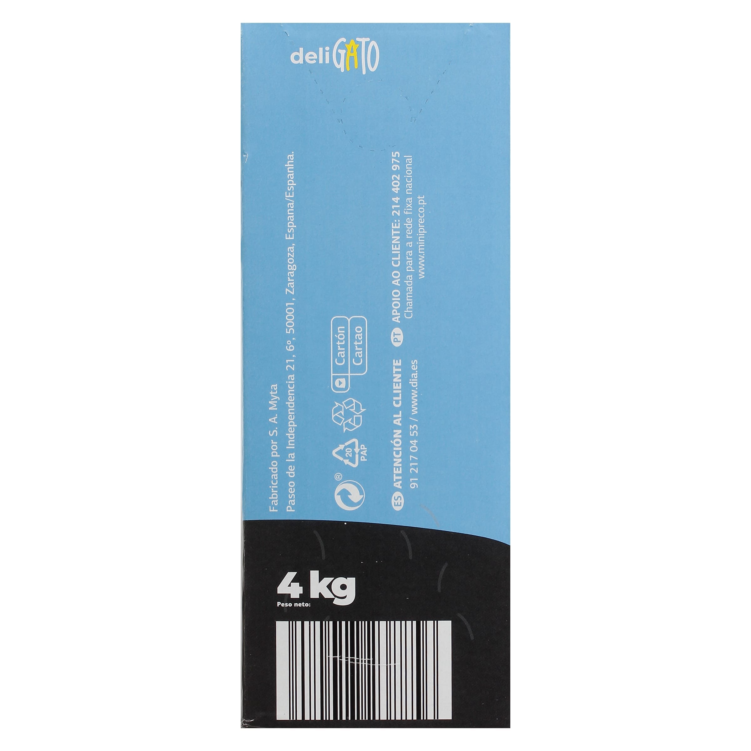 Arena para gatos compacta Dia Deligato 4 Kg