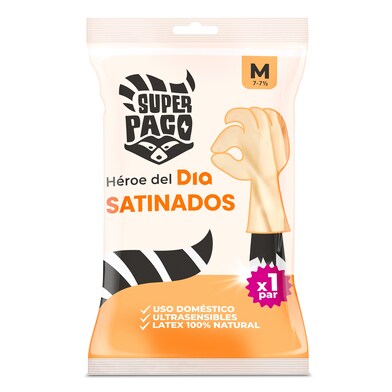 Guantes satinados de látex talla M Super Paco de Dia bolsa 2 unidades-0