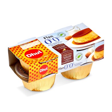 Flan de huevo desnatado sin azúcar Dhul pack 4 x 100 g-0