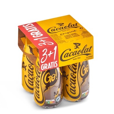 Batido de chocolate Cacaolat botella 4 x 200 ml-0 Batido de chocolate Cacaolat botella 4 x 200 ml-0