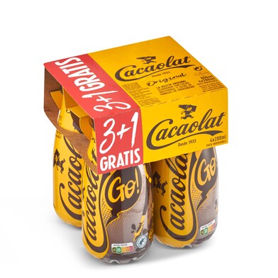 Batido de chocolate Cacaolat botella 4 x 200 ml-0