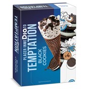 Helado cono black cookies 4 unidades Temptation de Dia caja 260 g