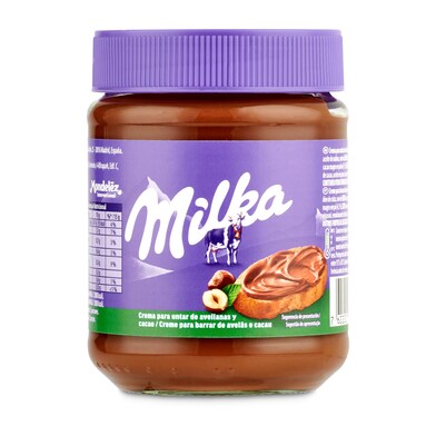 Crema de cacao con avellanas Milka bote 340 g-0 Crema de cacao con avellanas Milka bote 340 g-0