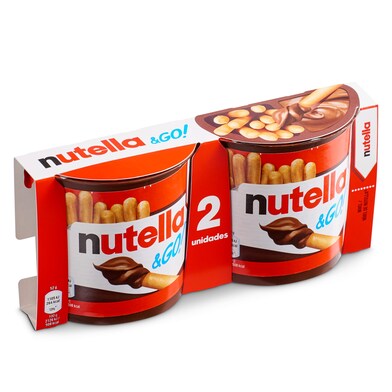 Palitos de pan con crema de cacao con avellanas Nutella bote 108 g-0