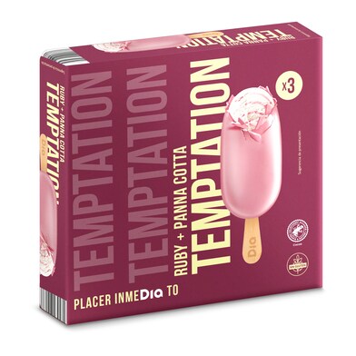 Helado bombón ruby y panna cotta 3 unidades Temptation de Dia caja 180 g-0 Helado bombón ruby y panna cotta 3 unidades Temptation de Dia caja 180 g-0