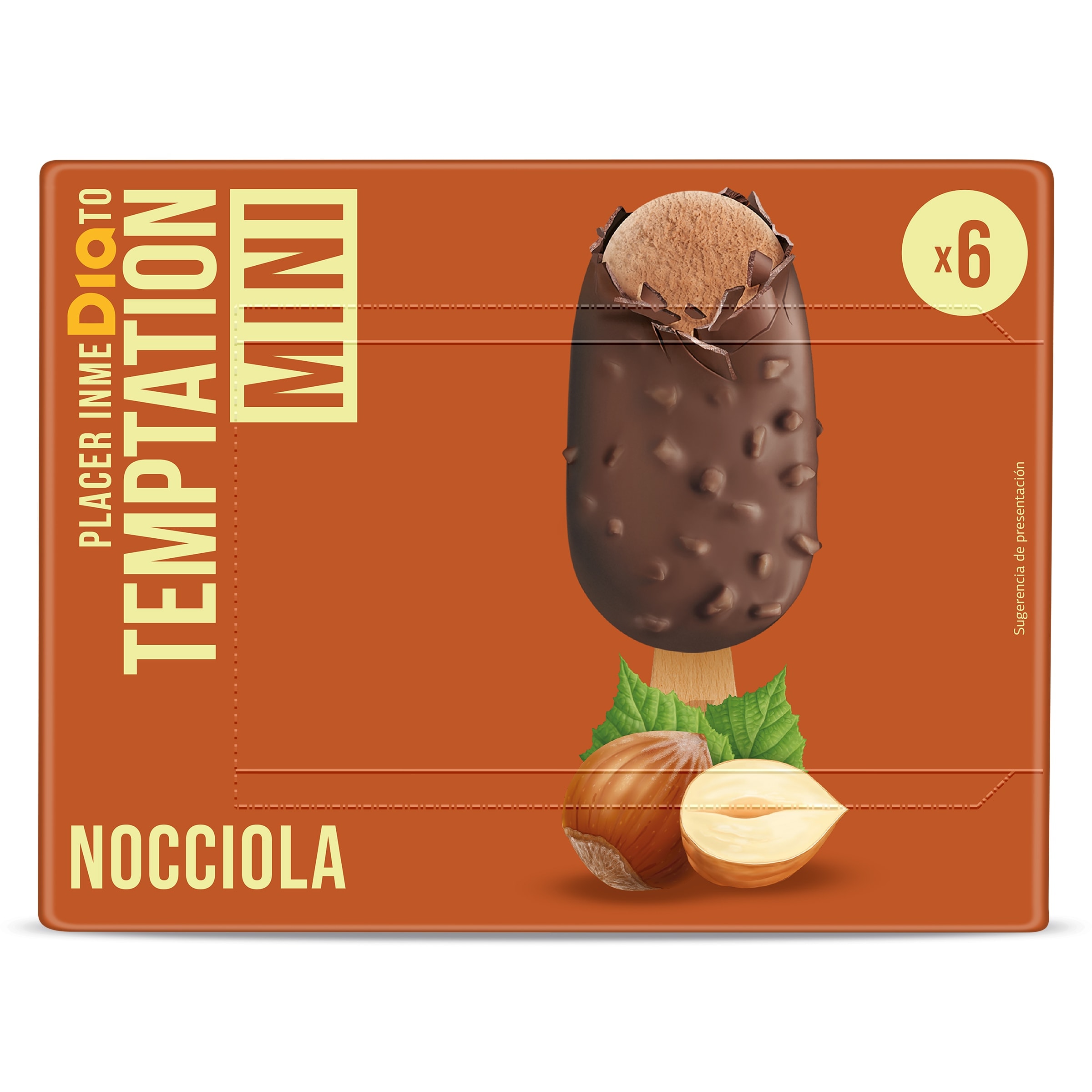 Helado mini bombón nocciola Dia Temptation 6 x 38 g
