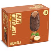 Helado mini bombón doble cobertura nocciola 6 unidades Temptation de Dia caja 228 g