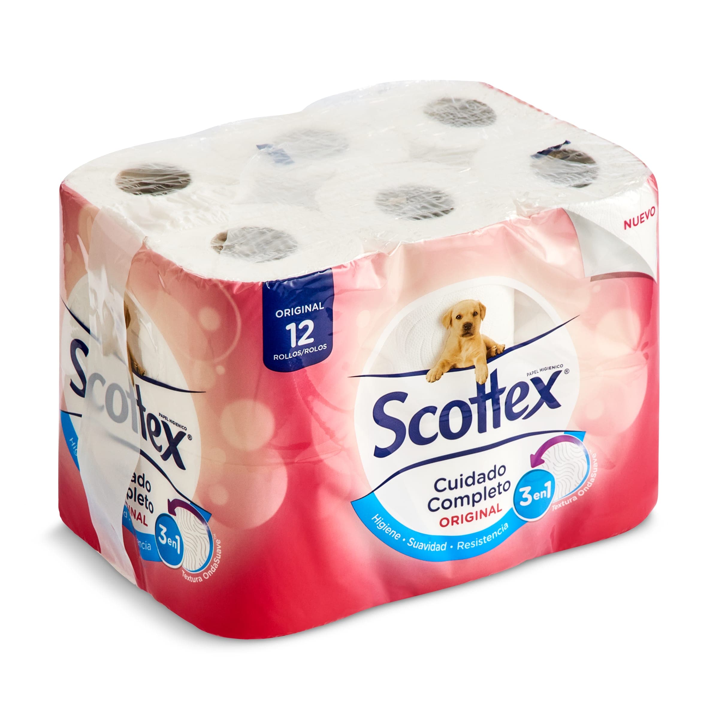 SCOTTEX Papel higiénico de 4 unidades.