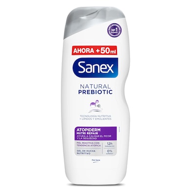 Gel de ducha natural prebiótico atopiderm Sanex botella 600 ml-0