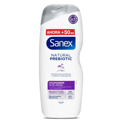 Gel de ducha natural prebiótico atopiderm Sanex botella 600 ml-0