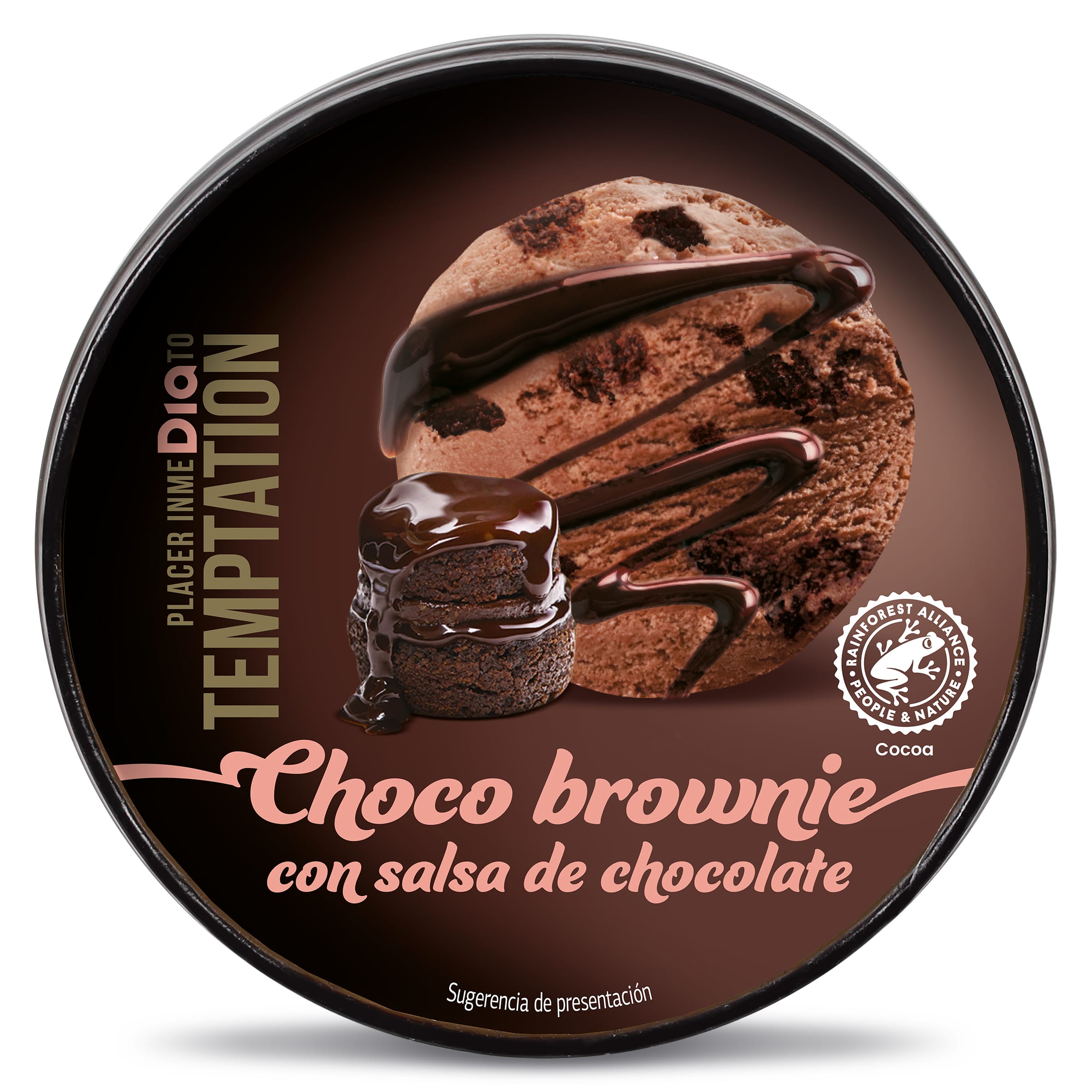 Tarrina de choco brownie con salsa chocolate Dia Temptation 350 g
