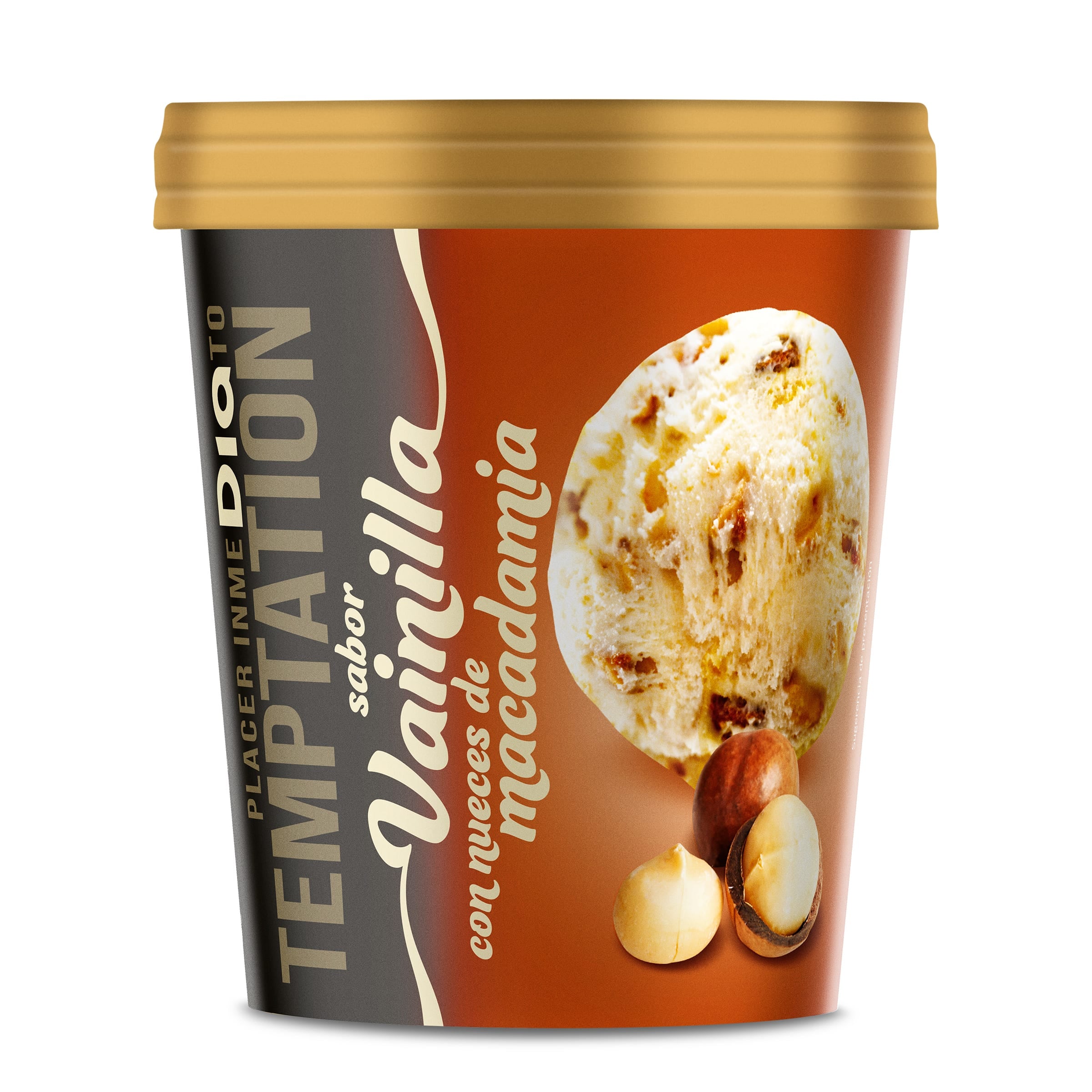 Tarrina de vainilla con nueces de macadamia Dia Temptation 350 g