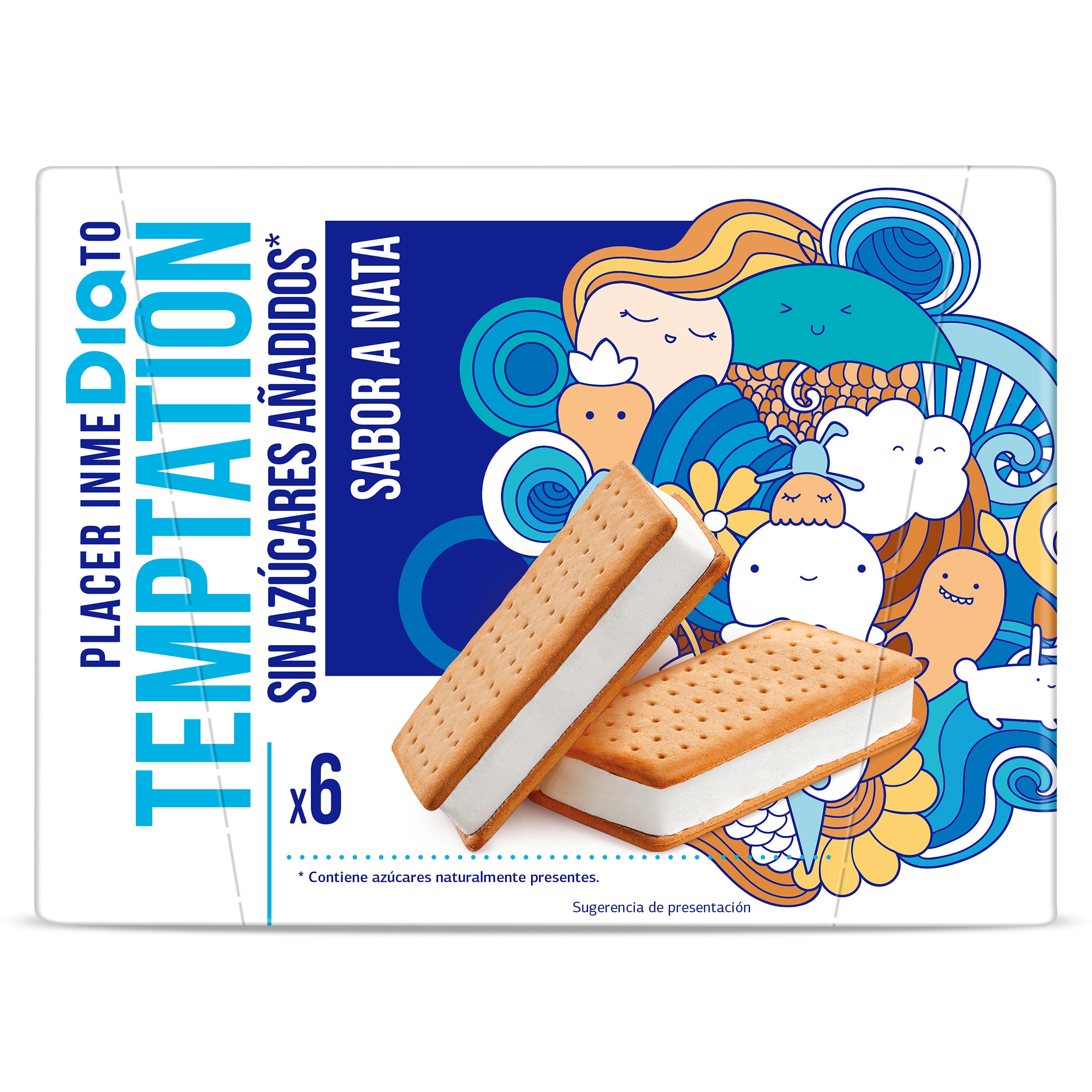 Sándwich de nata sin azúcar añadido Dia Temptation 6 x 50 g