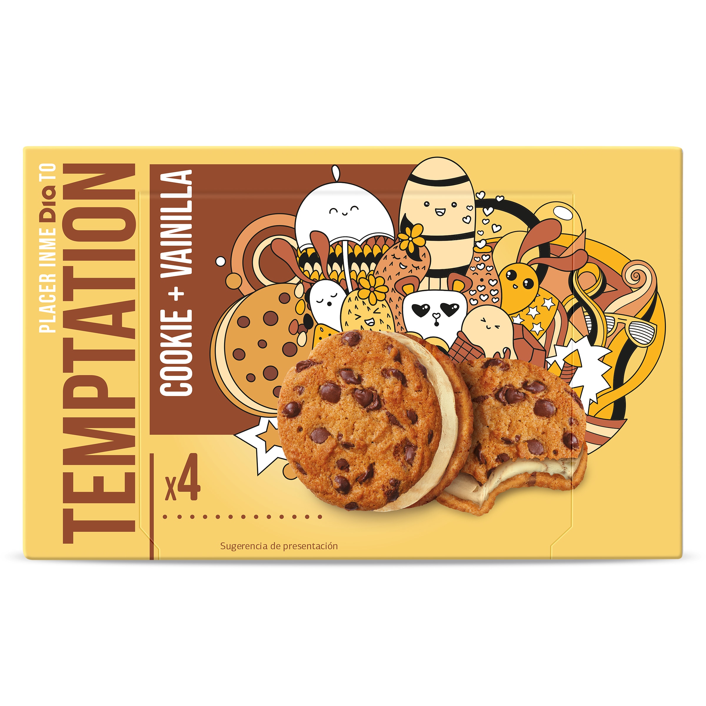 Sándwich cookie y vainilla Dia Temptation 4 x 60 g