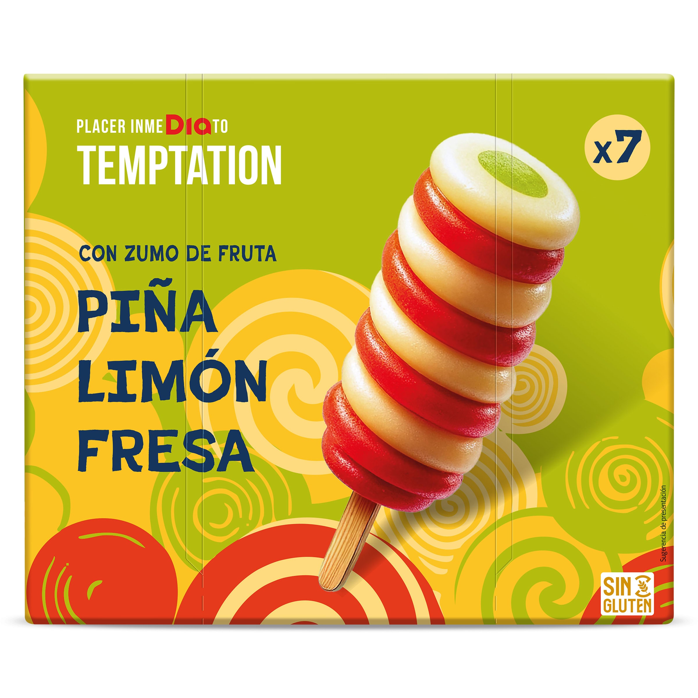 Sorbetes remolino de frutas Dia Temptation 7 x 65 g