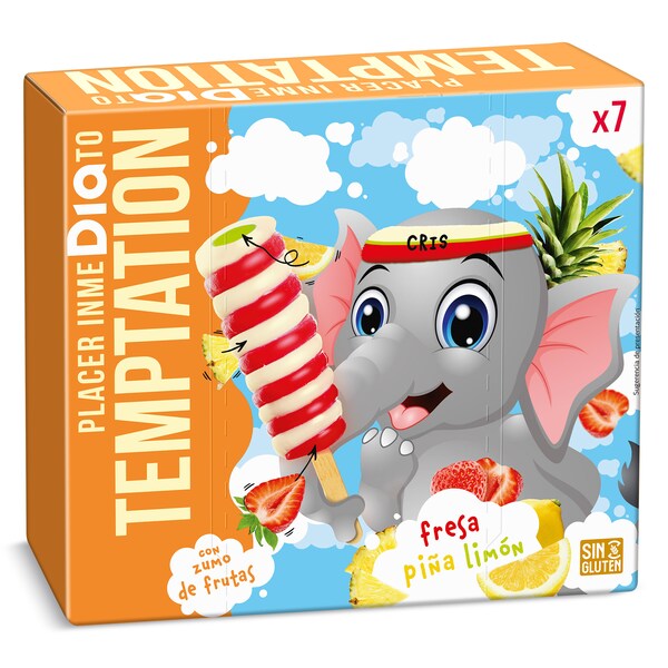 Helado Sorbete Remolino De Sabores 7 Uds. Temptation De Dia Caja 455 Gr.