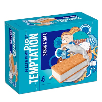 Helado sándwich de nata 6 unidades Temptation caja 300 g-0