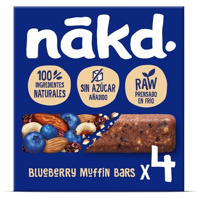 Barritas de fruta con frutos secos y arándanos Nakd caja 140 g-0 Barritas de fruta con frutos secos y arándanos Nakd caja 140 g-0