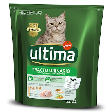 Alimento para gatos tracto urinario con pollo Ultima bolsa 750 g-0