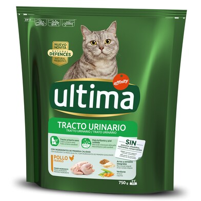 Alimento para gatos tracto urinario con pollo Ultima bolsa 750 g-0