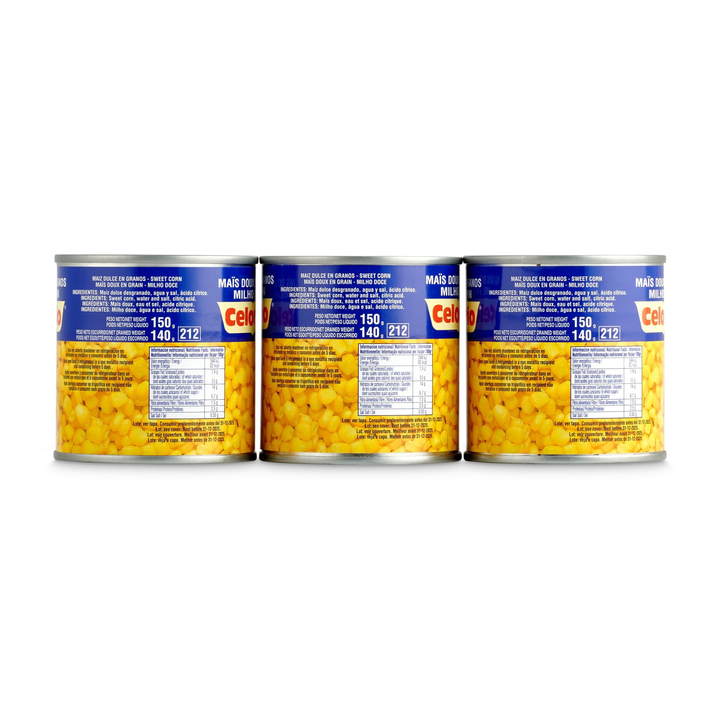 Maíz dulce pack Celorrio 3 x 140 g