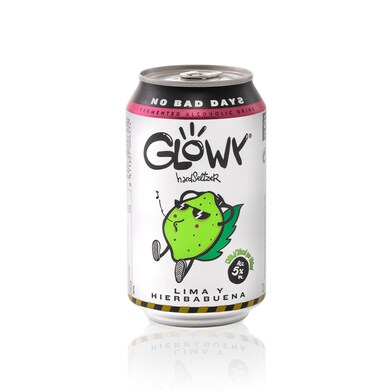 Cerveza hard seltzer lima y hierbabuena Glowy lata 330 ml-0