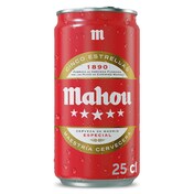 Cerveza Mahou 5 Estrellas lata 25 cl