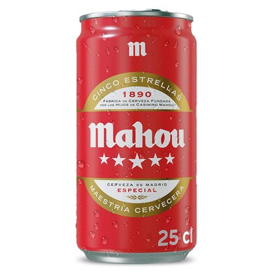 Cerveza Mahou 5 Estrellas lata 25 cl-0