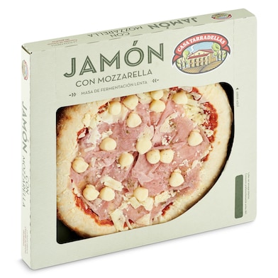 Pizza artesana jamón y mozzarella Casa Tarradellas 400 g-0