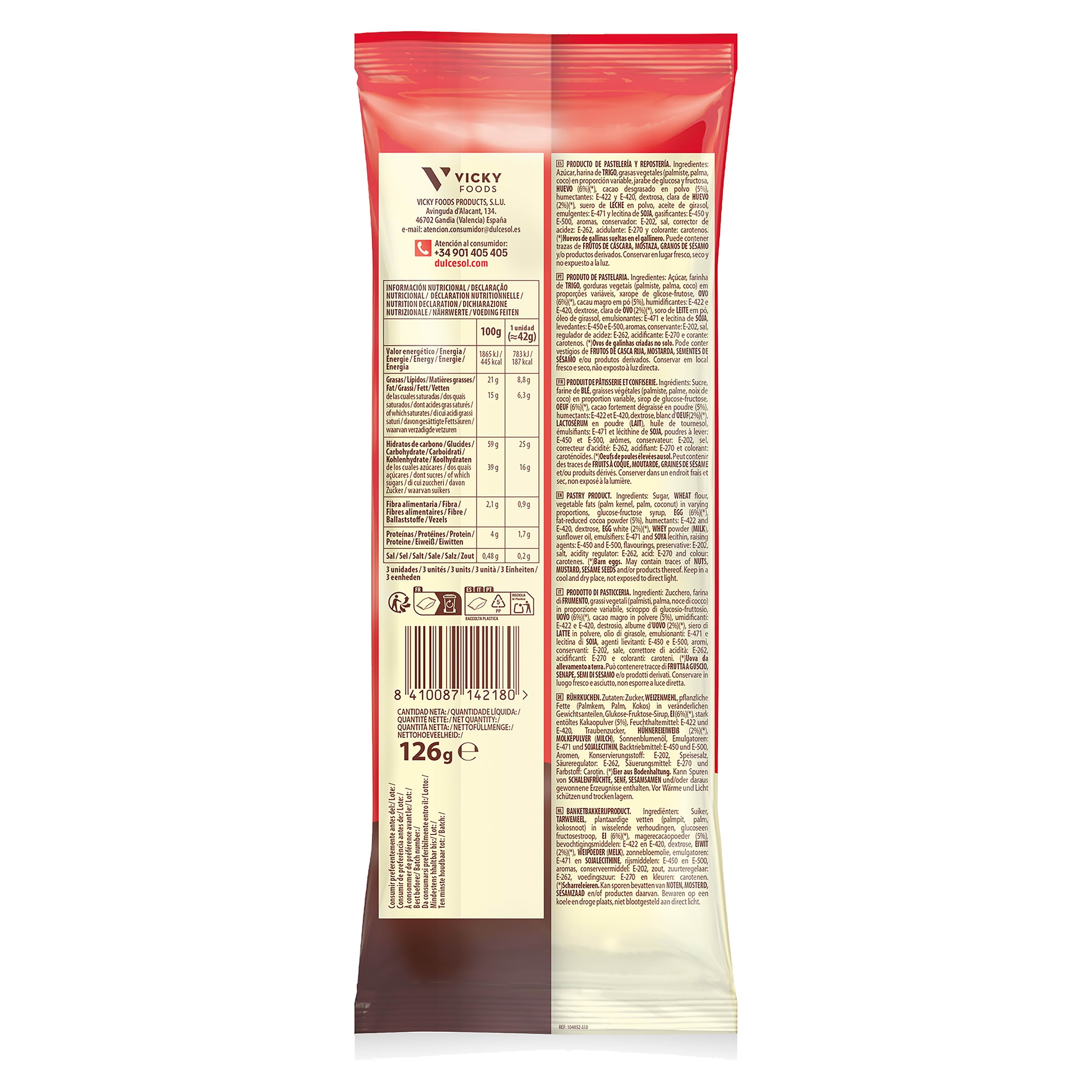 Chapelas de cacao Dulcesol 126 g