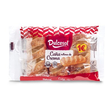Cañas rellenas de crema Dulcesol bolsa 150 g-0 Cañas rellenas de crema Dulcesol bolsa 150 g-0