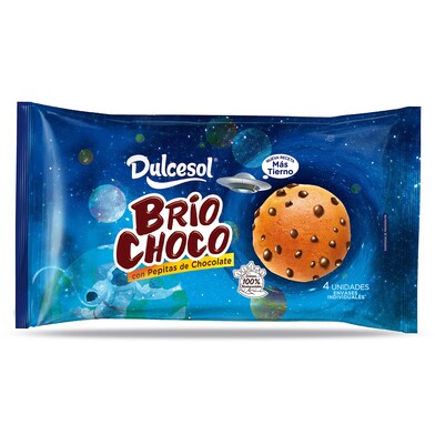 Briochoco con pepitas de chocolate Dulcesol bolsa 4 unidades-0