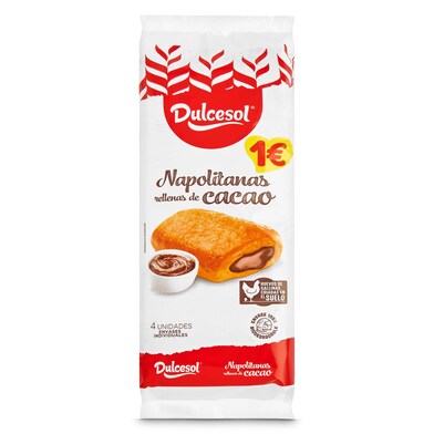 Napolitanas rellenas de cacao Dulcesol bolsa 160 g-0 Napolitanas rellenas de cacao Dulcesol bolsa 160 g-0