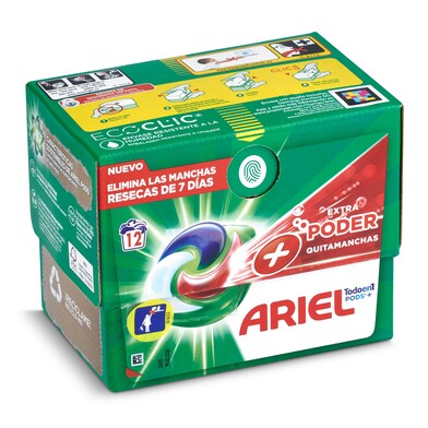 Detergente máquina todo en uno ultra oxi Ariel caja 12 lavados-0