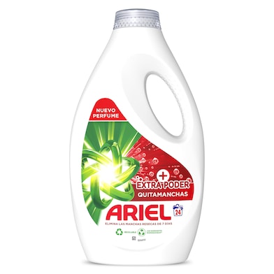 Detergente máquina líquido quitamanchas Ariel botella 24 lavados-0