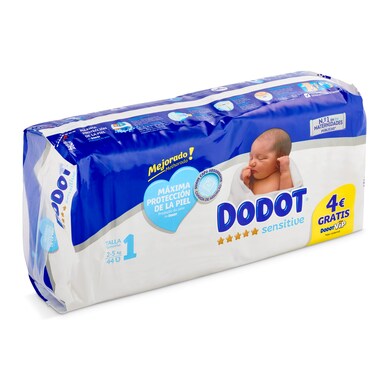 Pañales recién nacido 2-5 kgs talla 1 Dodot bolsa 44 unidades -  Supermercados DIA