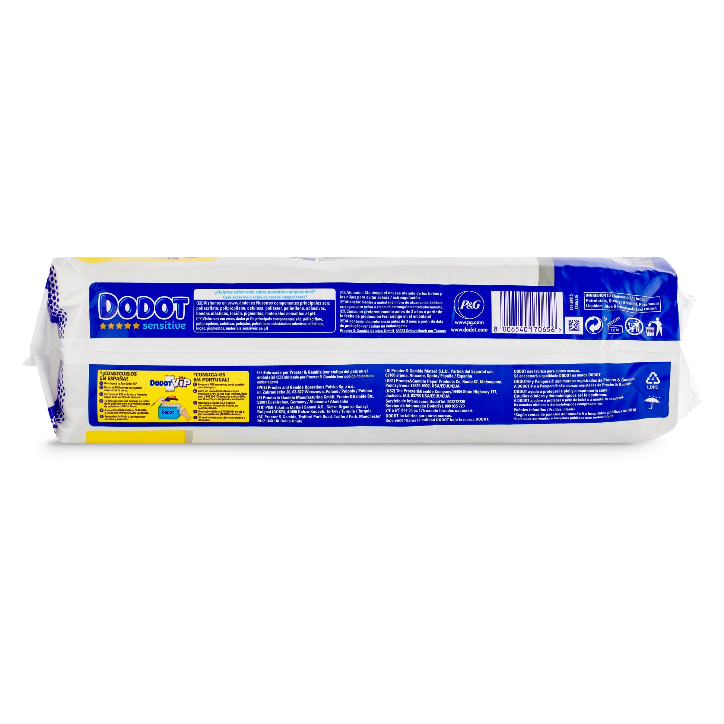 Pañal Dodot Sensitive Talla 1 2-5Kg 28 unidades - BlueFarma