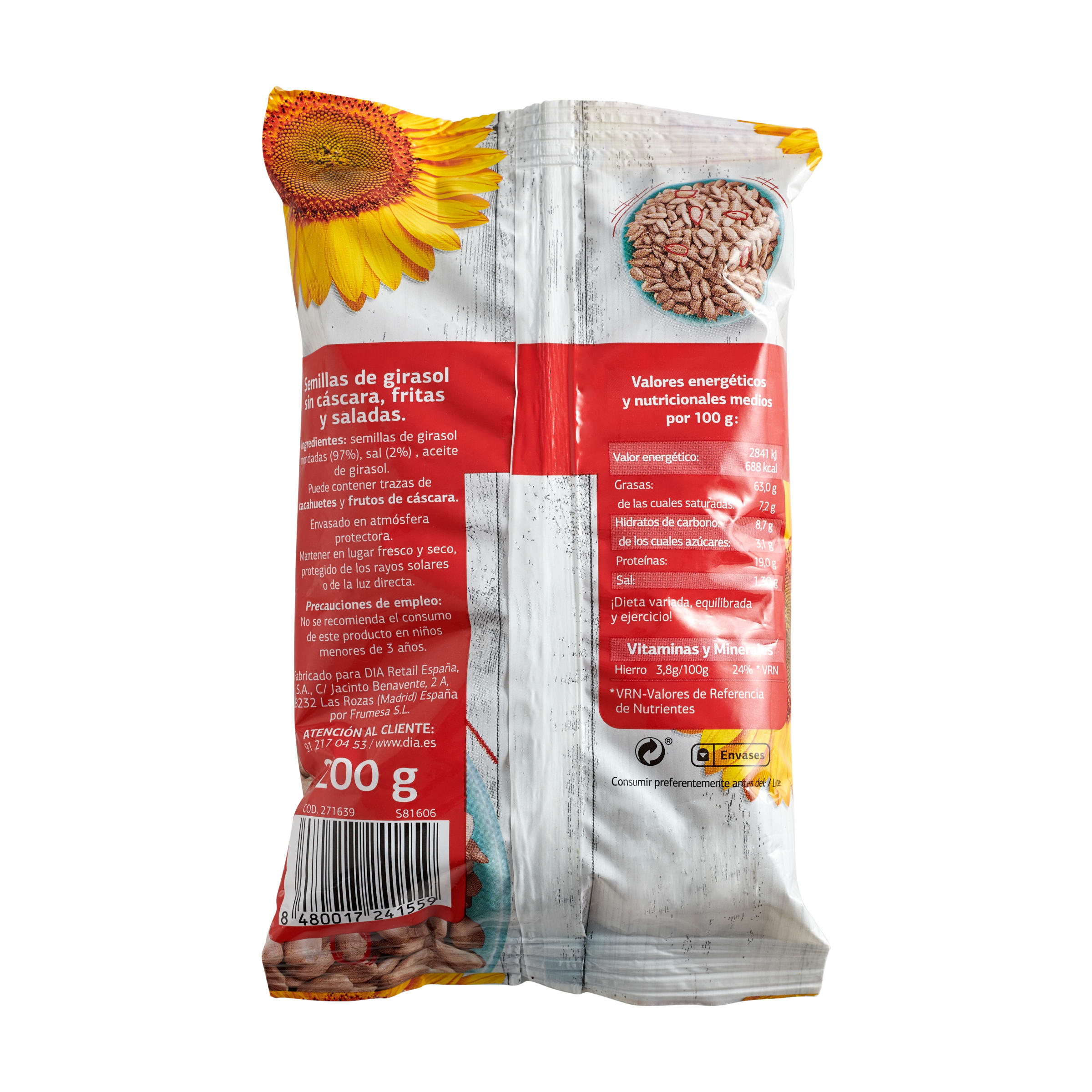 Pipas peladas Dia Naturmundo 200 g
