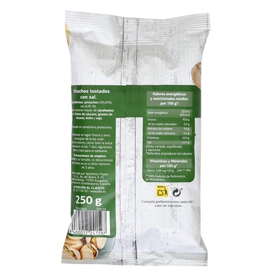 Pistachos tostados con sal Naturmundo bolsa 250 g-1 Pistachos tostados con sal Naturmundo bolsa 250 g-1