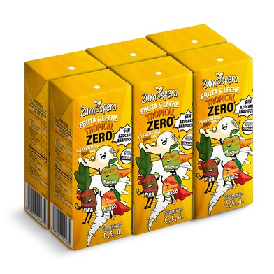 Bebida de zumo con leche tropical zero Zumosfera de Dia brik 6 x 200 ml-0 Bebida de zumo con leche tropical zero Zumosfera de Dia brik 6 x 200 ml-0