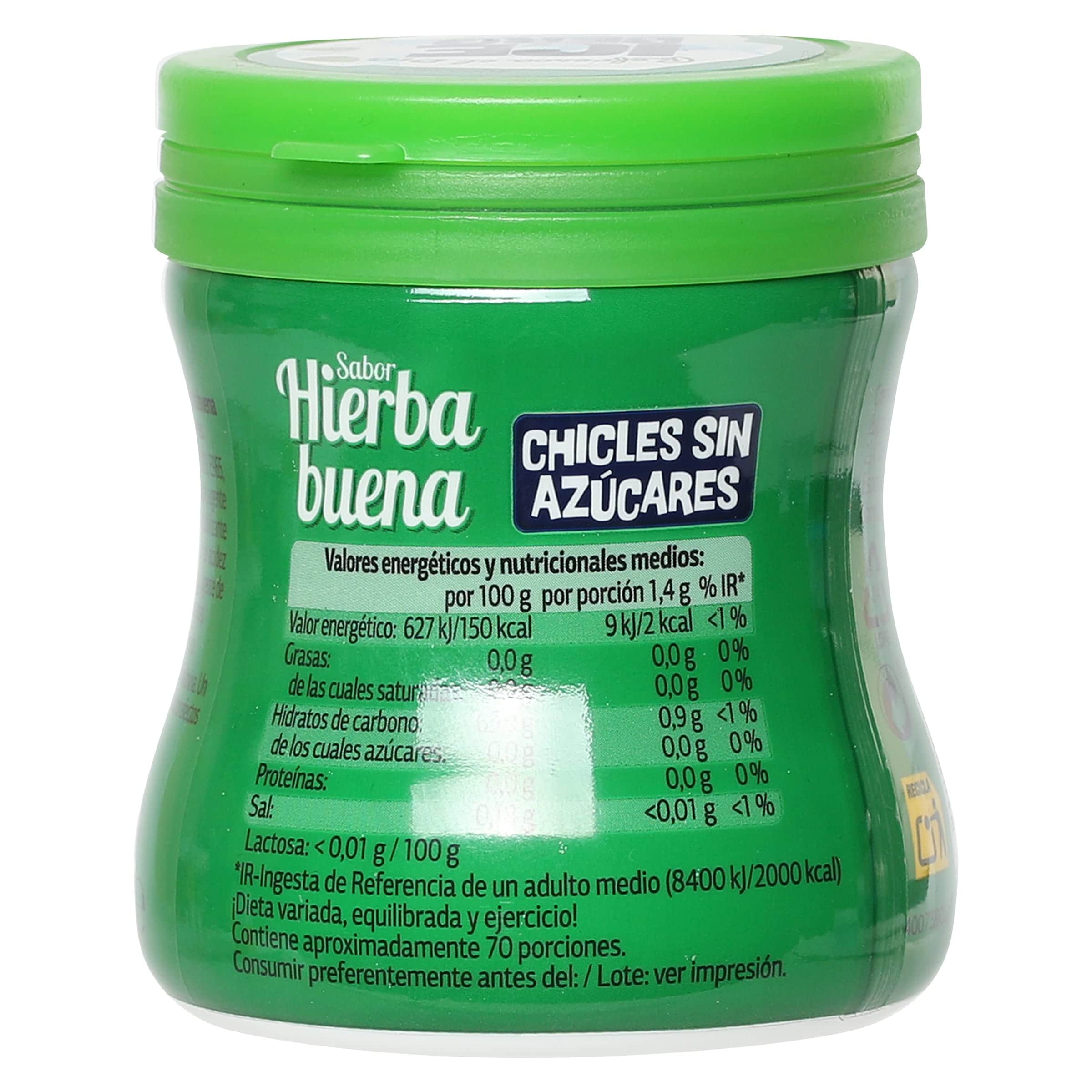 Chicles de hierbabuena sin azúcar Iceberg de Dia 70 unidades