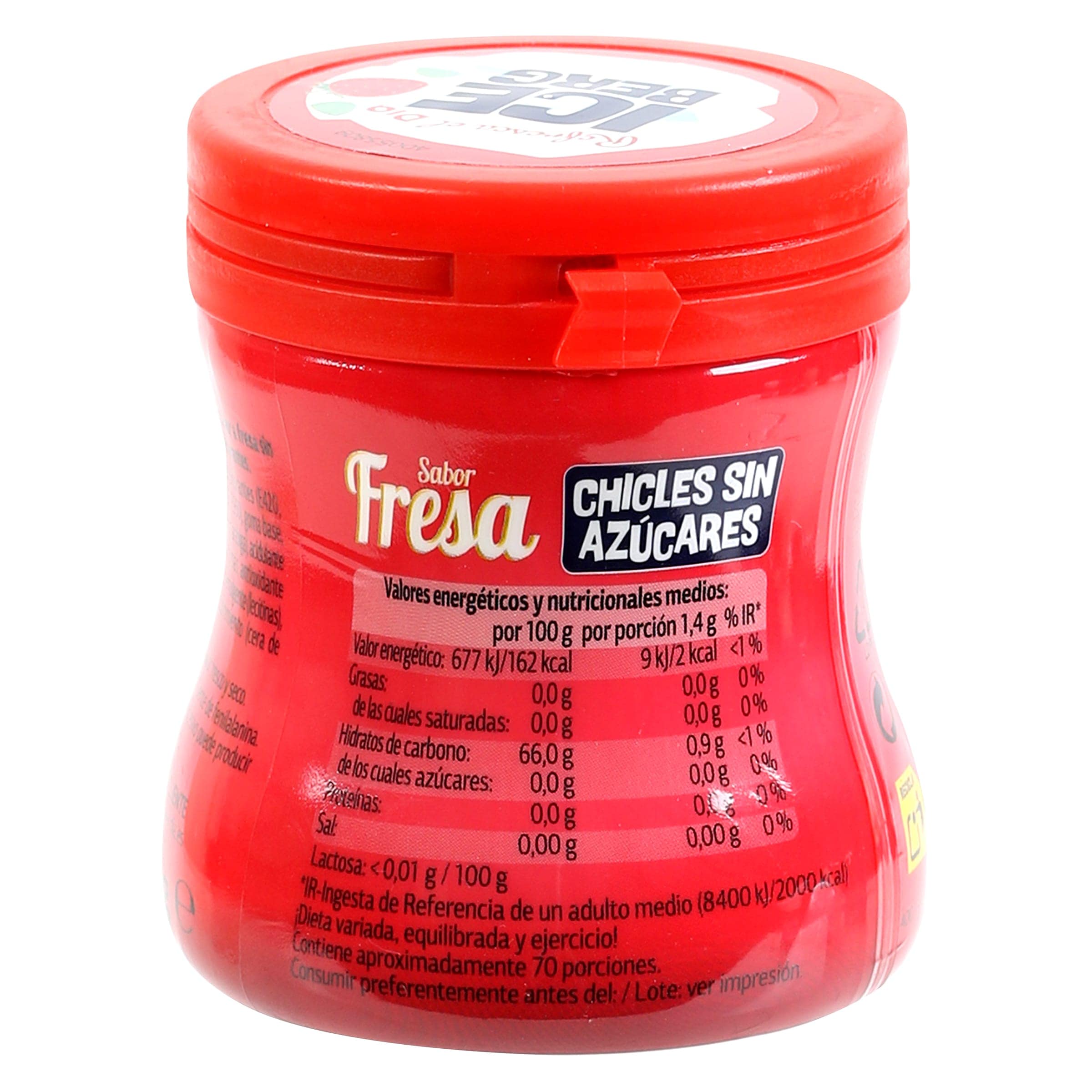 Chicles de fresa sin azúcar Iceberg de Dia 70 unidades