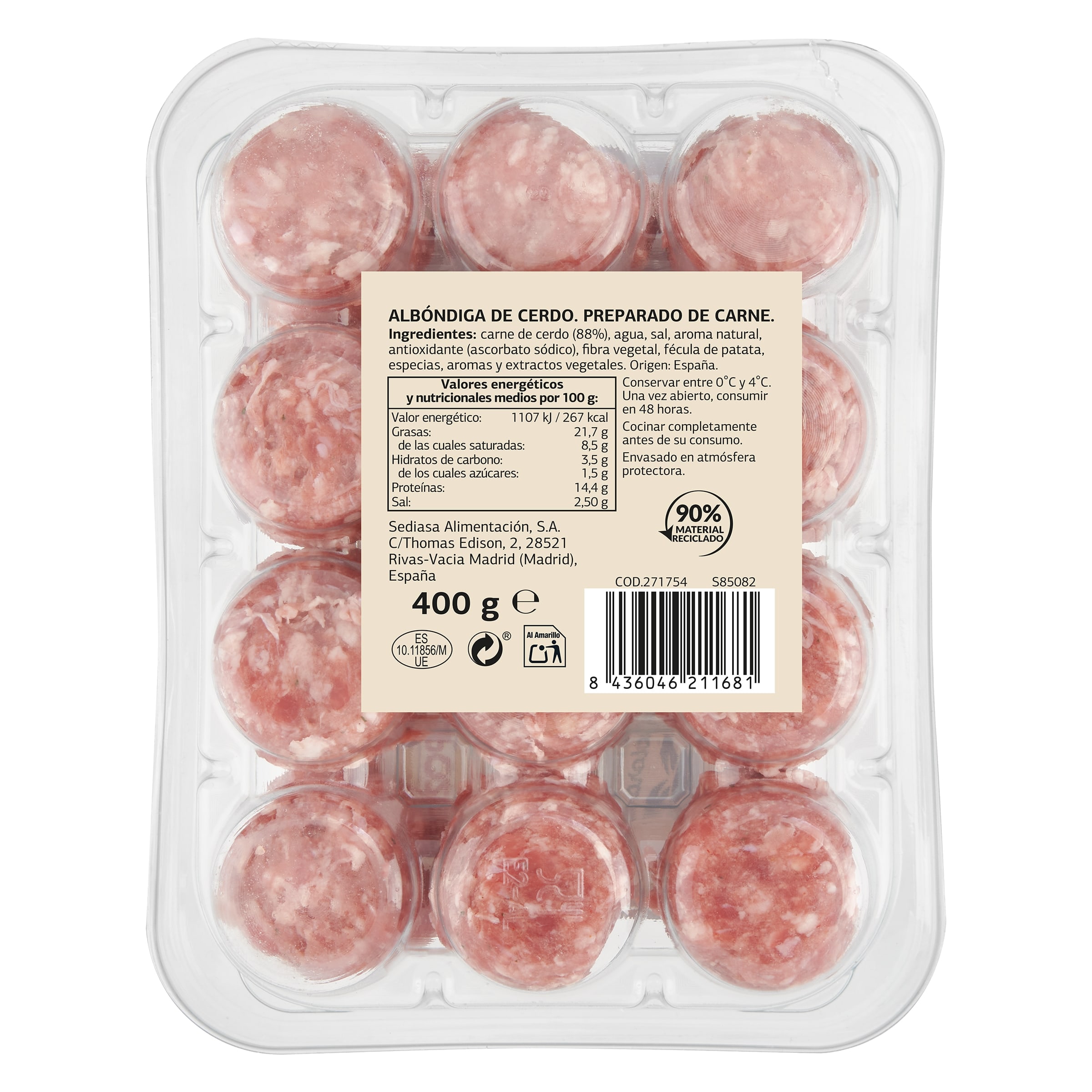 Albóndigas de cerdo Selección de Dia 400 g