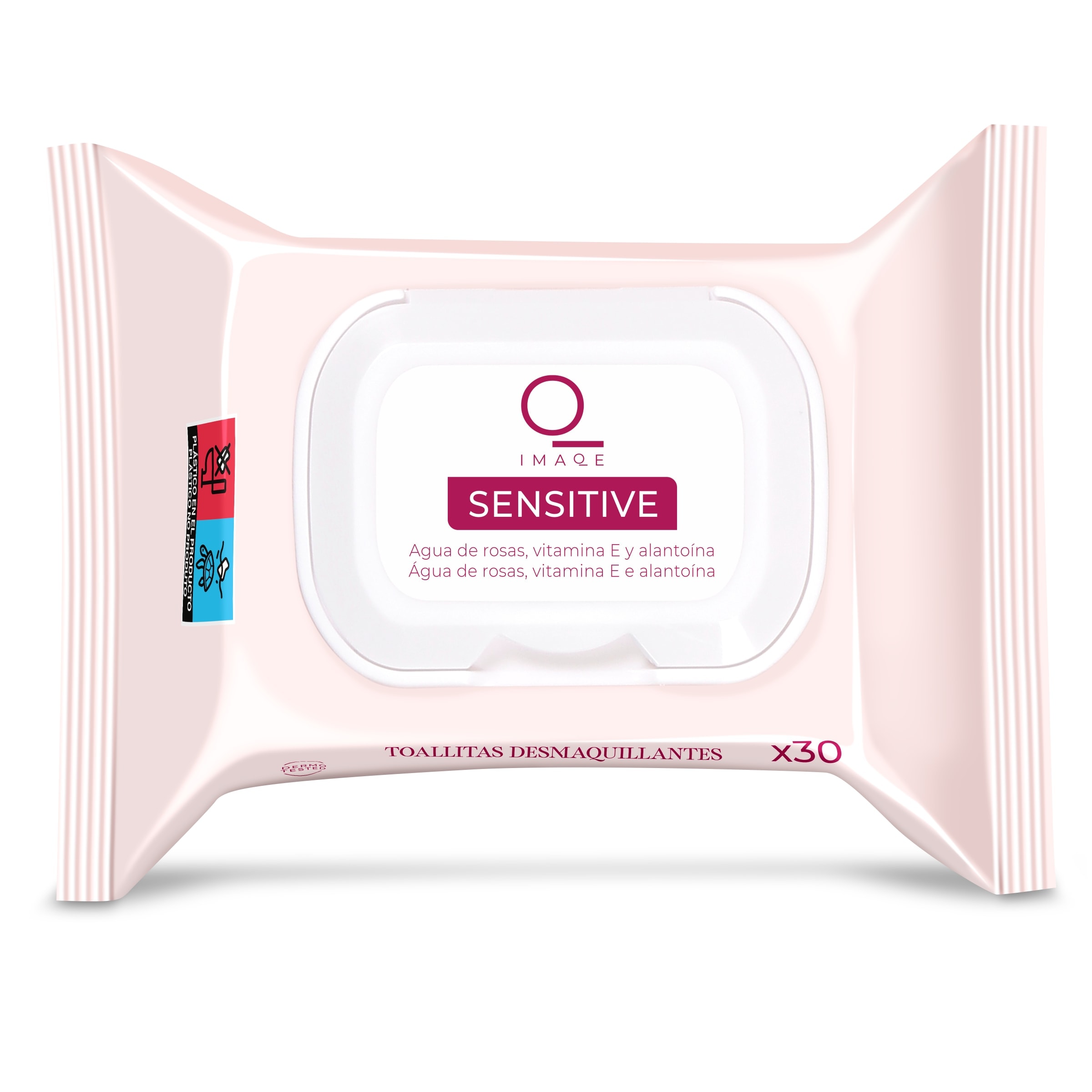 Toallitas desmaquillantes para pieles sensibles con extractos de rosas  Imaqe bolsa 30 unidades - Supermercados DIA