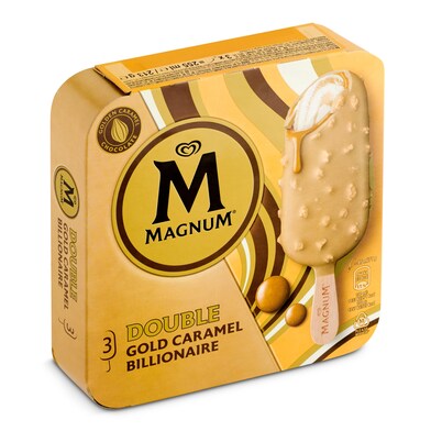 Helado bombón doble gold caramelo 3 unidades Magnum caja 213 g-0